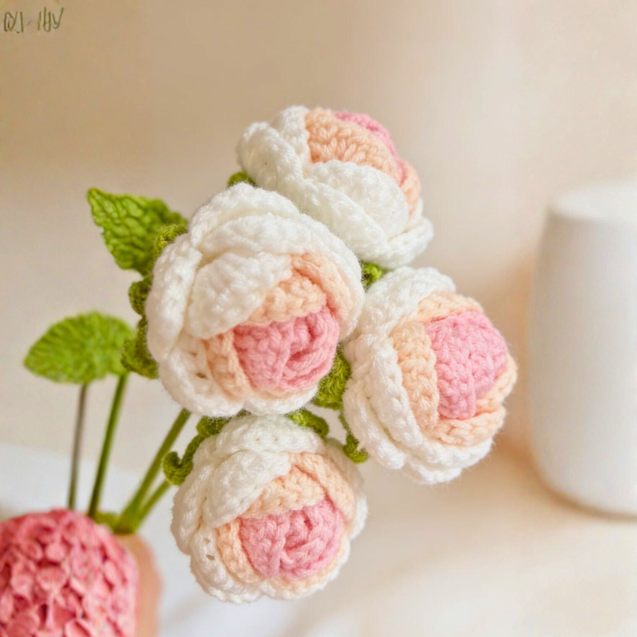 Creamy Peach Ombre Peonies (Set of 3) by Suryatra