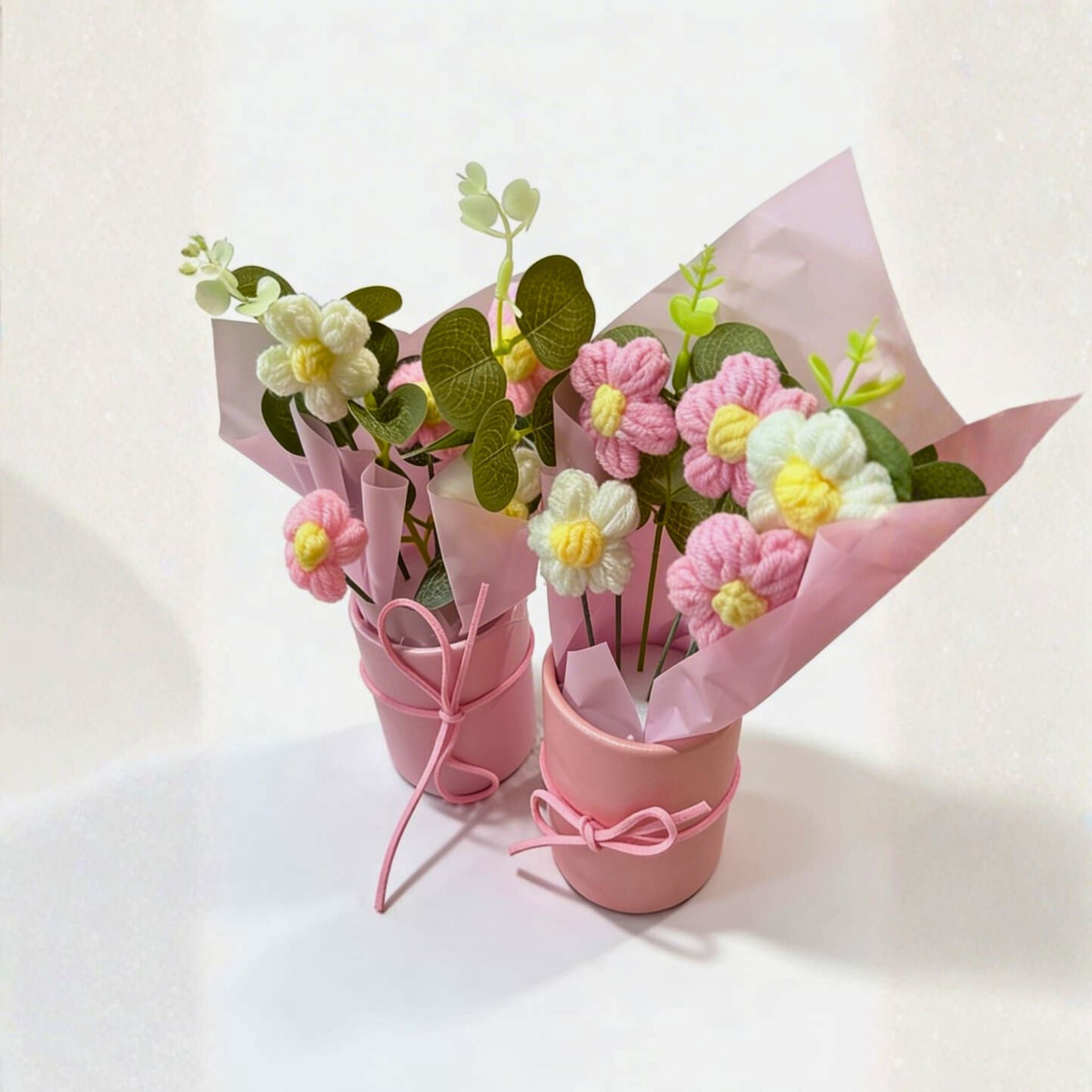 Miniature Pastel Pail Bouquet by Suryatra