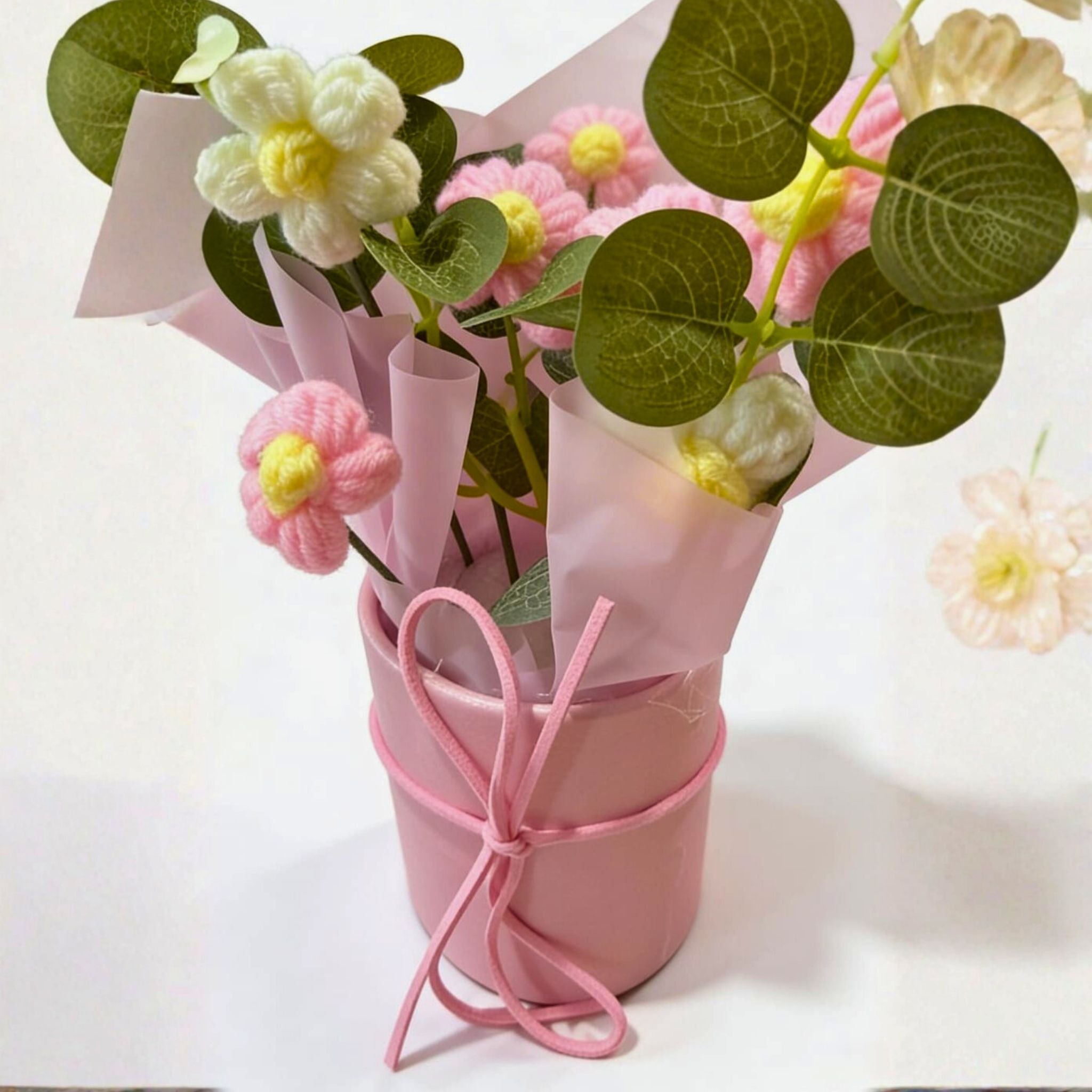 Miniature Pastel Pail Bouquet by Suryatra