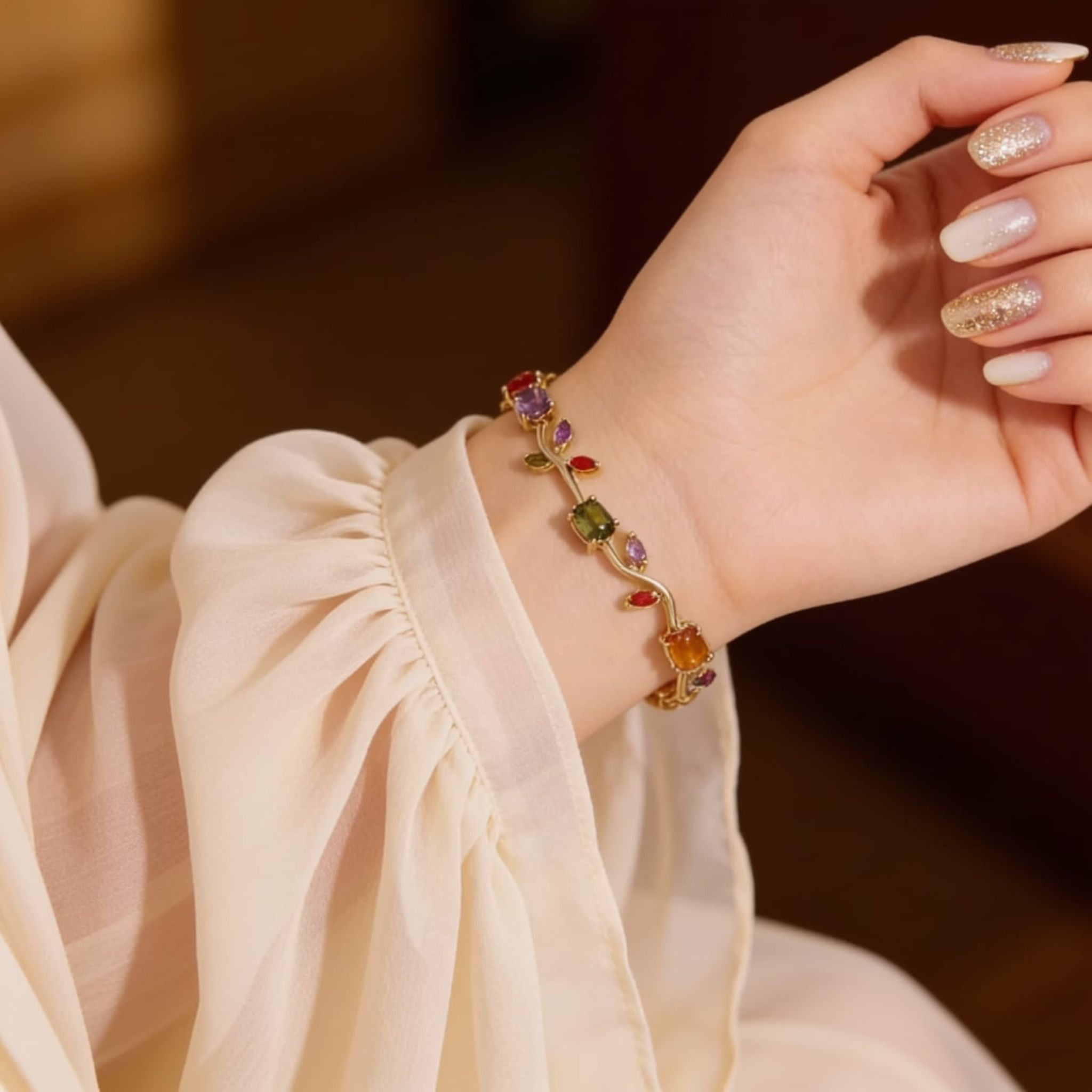 Prism Vine Multi-Gemstone Bracelet by Suryatra