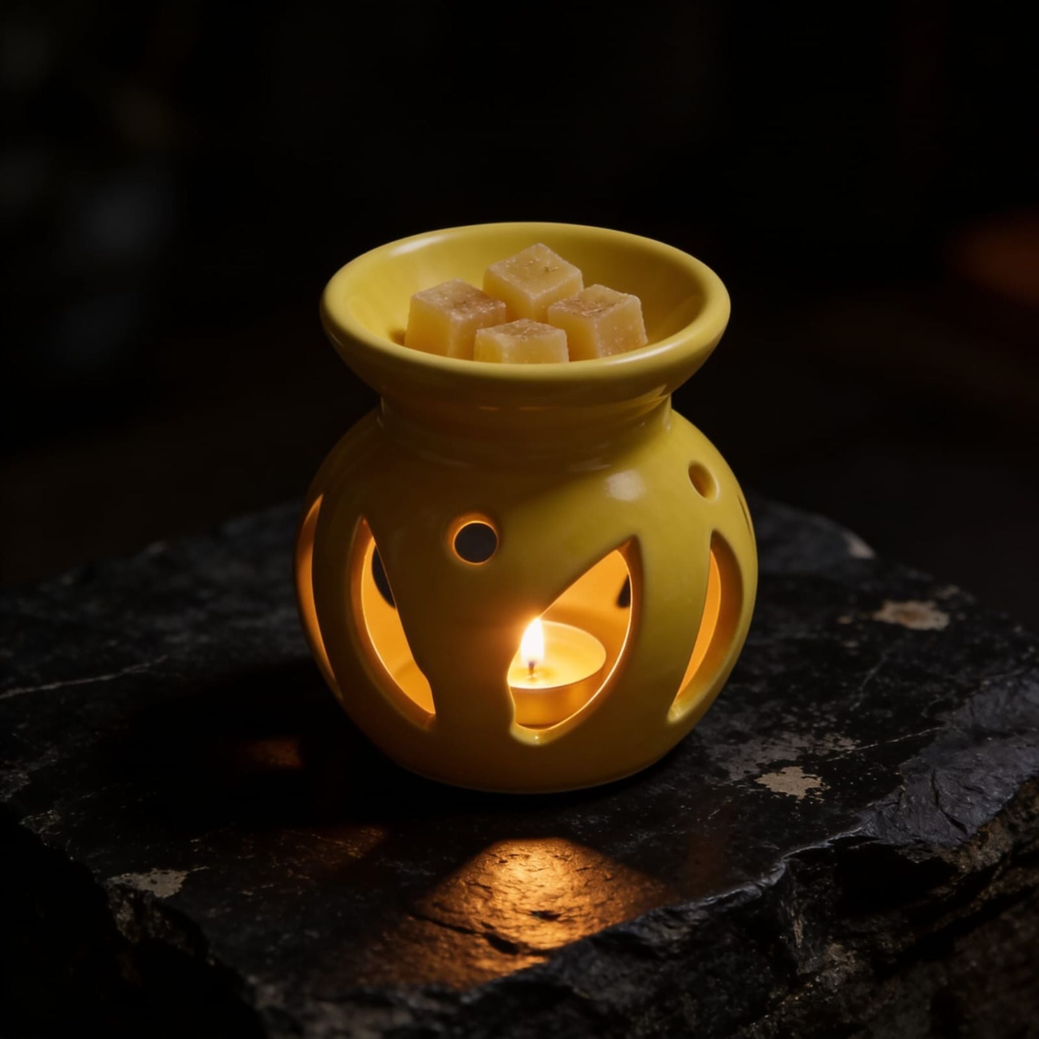 Mustard Yellow Colour Ceramic Diffuser by Suryatra