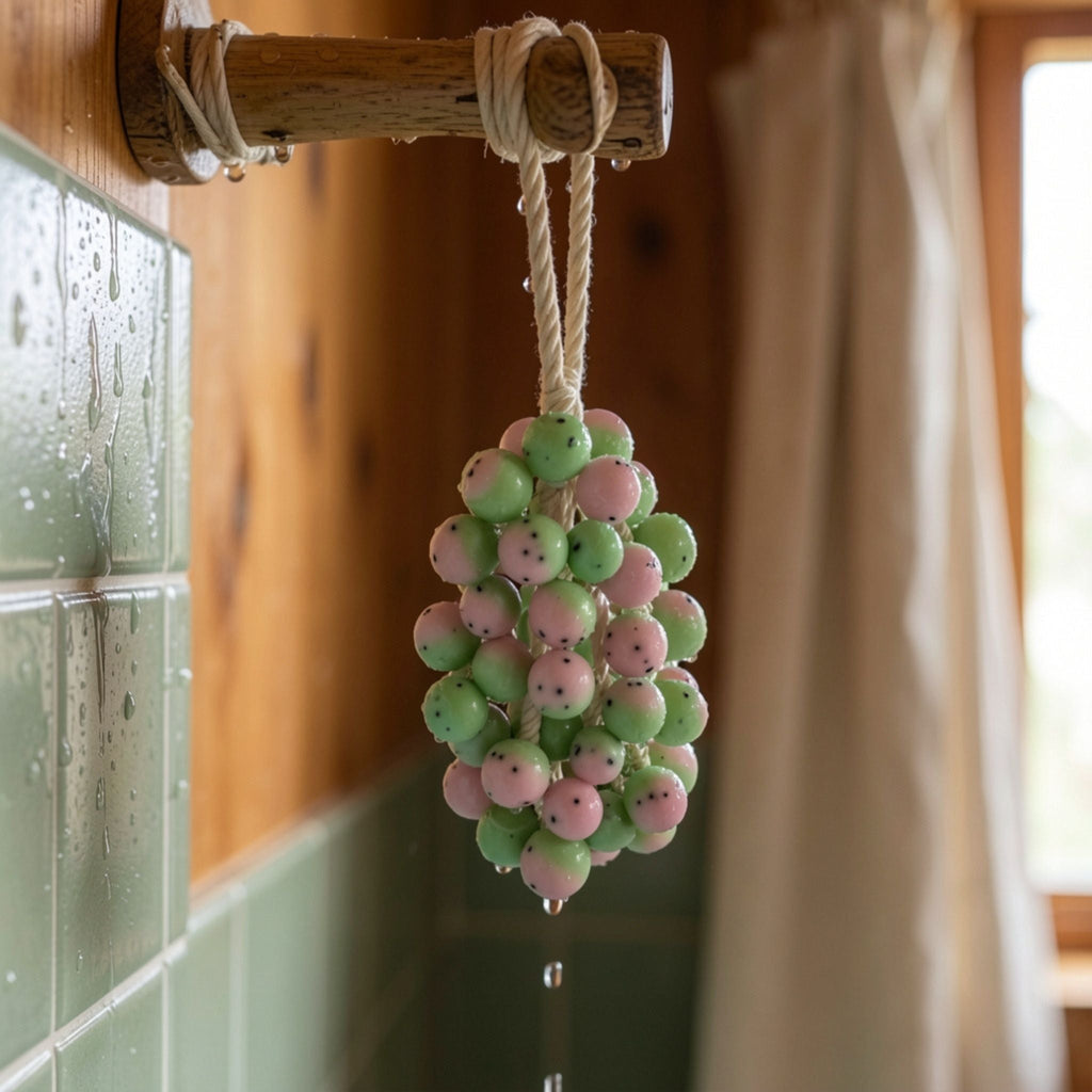 Artisanal Dragon Fruit Bunch Hanging Soap by Suryatra