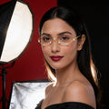 Noor Luxe Crystal Facelets Nose Chain by Suryatra