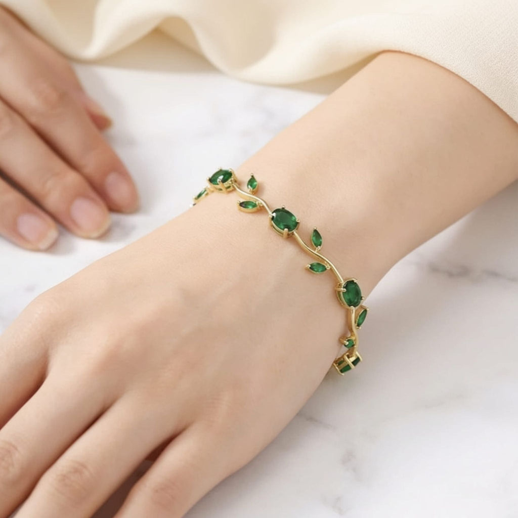 Verdant Aura Emerald Bracelet by Suryatra