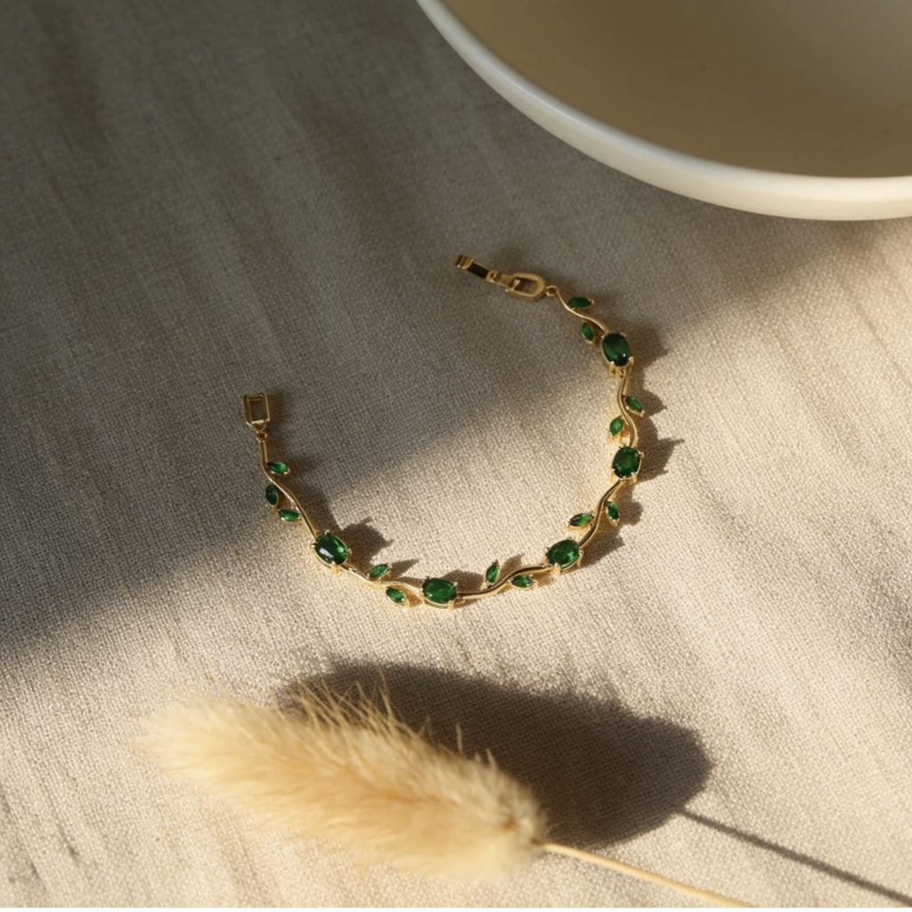 Verdant Aura Emerald Bracelet by Suryatra