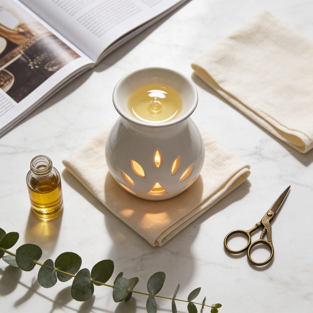 Pearl White Colour Ceramic Diffuser by Suryatra