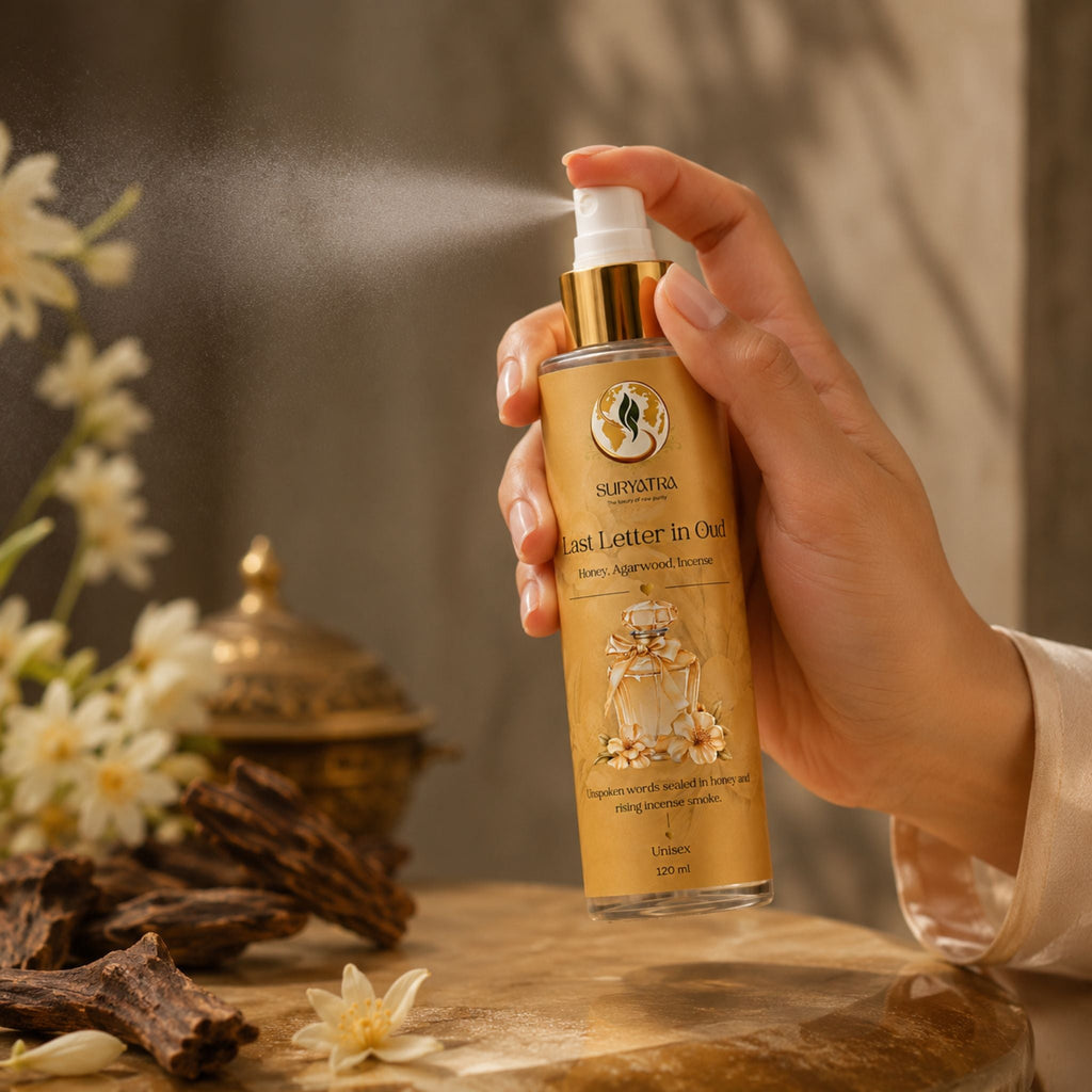 Last Letter in Oud Luxury Fragrance Mist Spray by Suryatra