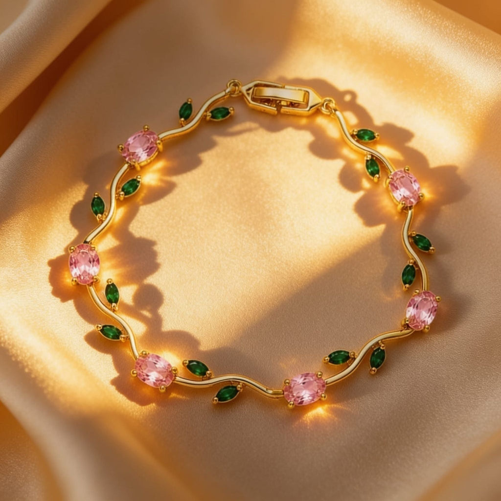 Enchanted Blossom Gemstone Bracelet by Suryatra