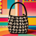 Noir Classic Houndstooth Beaded Bag by Suryatra