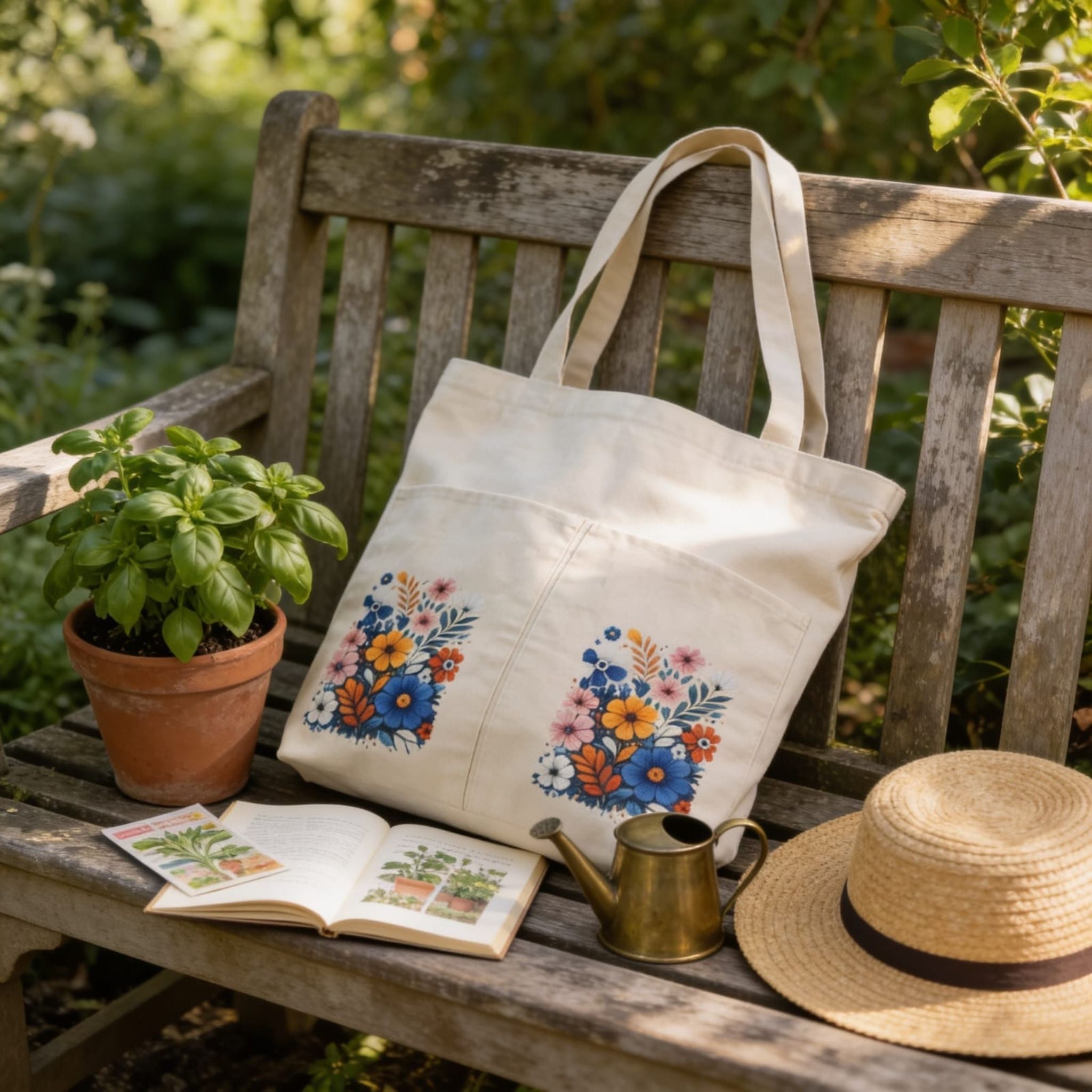 Wildflower Bouquet Canvas Tote Bag by Suryatra