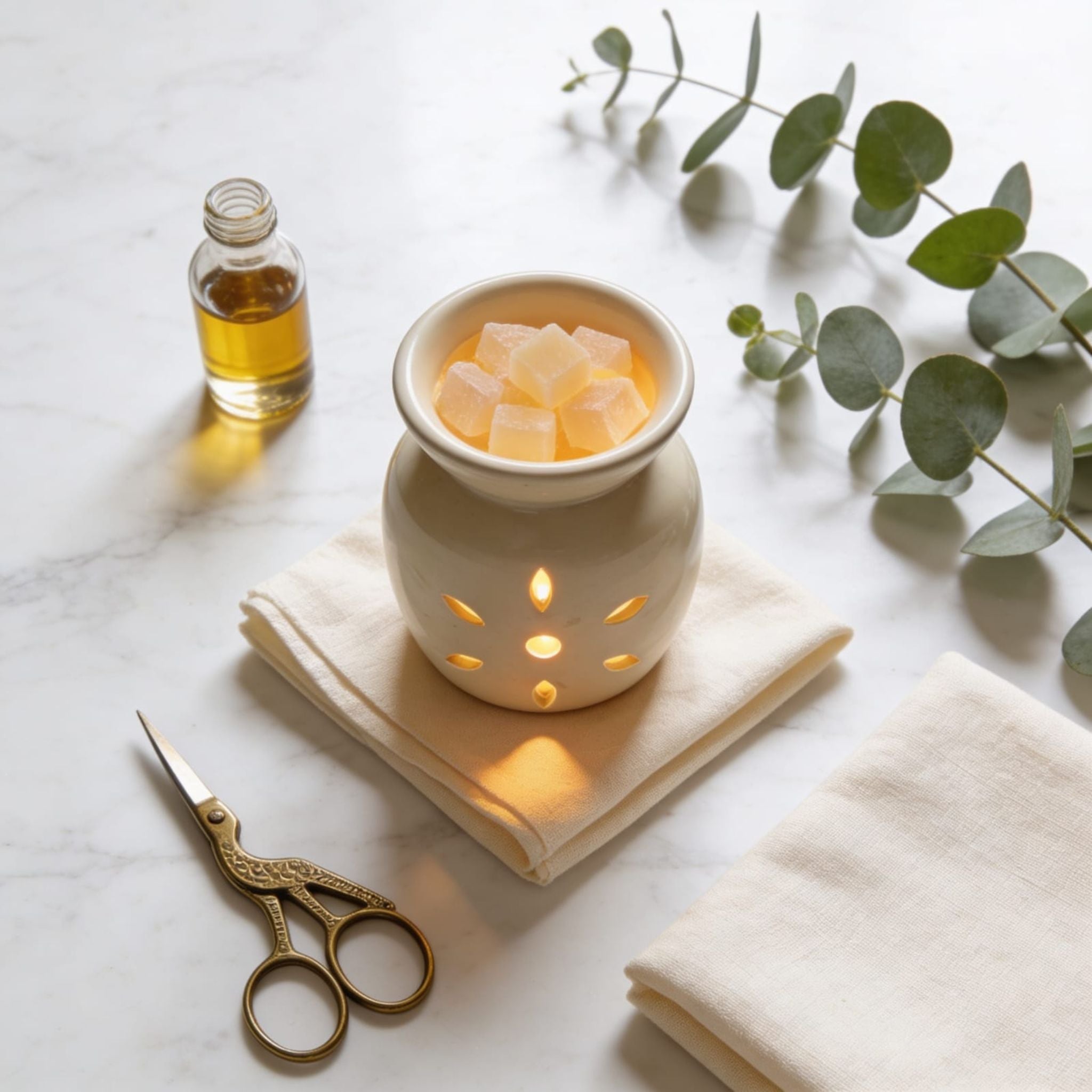 Off-White Colour Ceramic Diffuser by Suryatra