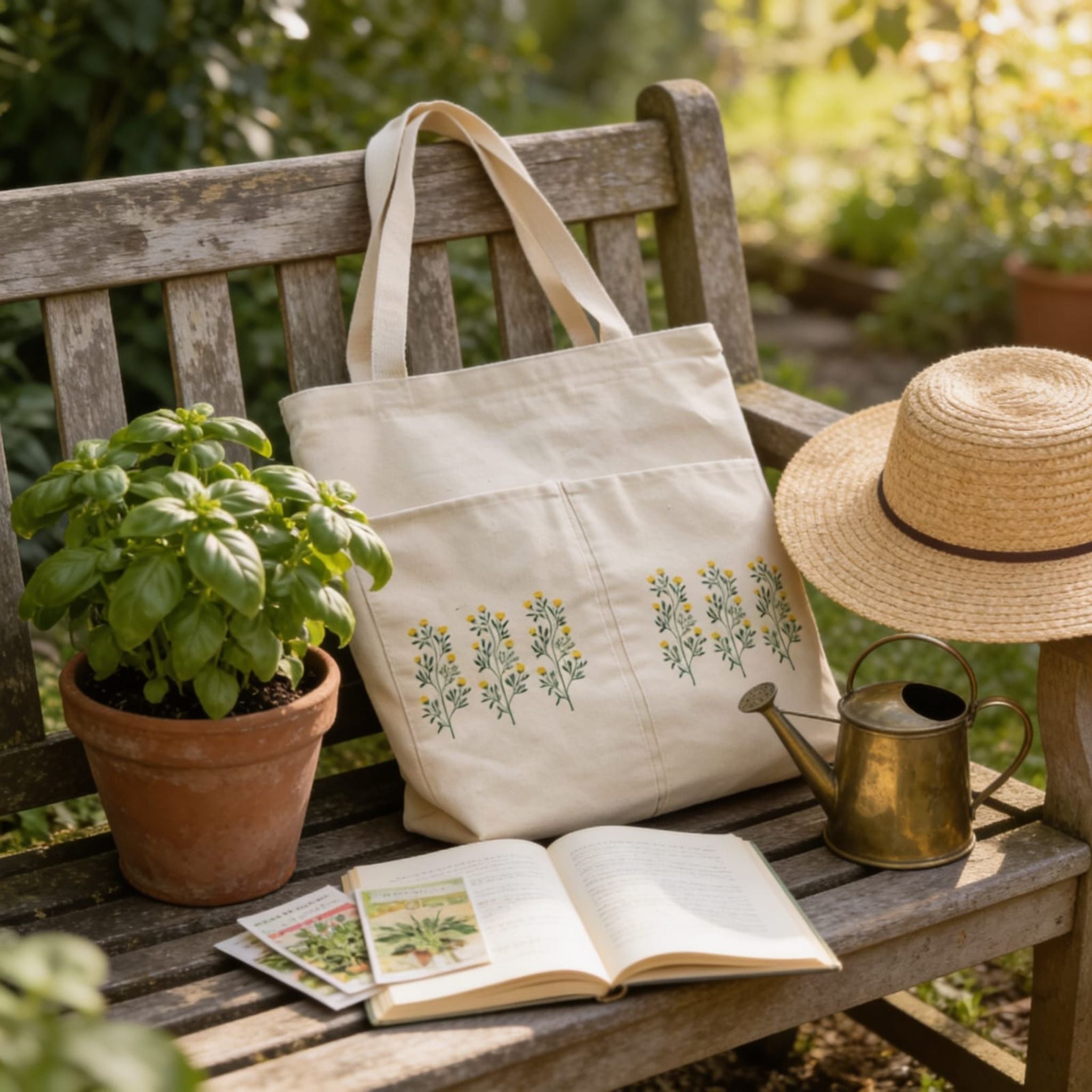 Meadow Blossom Canvas Tote Bag by Suryatra