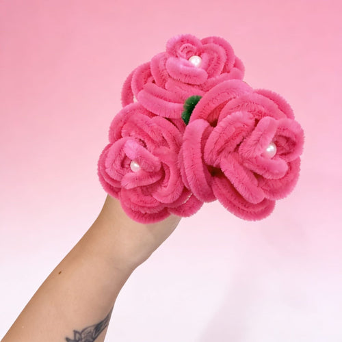 Blush Rose Pipe-Cleaner Crochet (Set of 3 Pink) by Suryatra