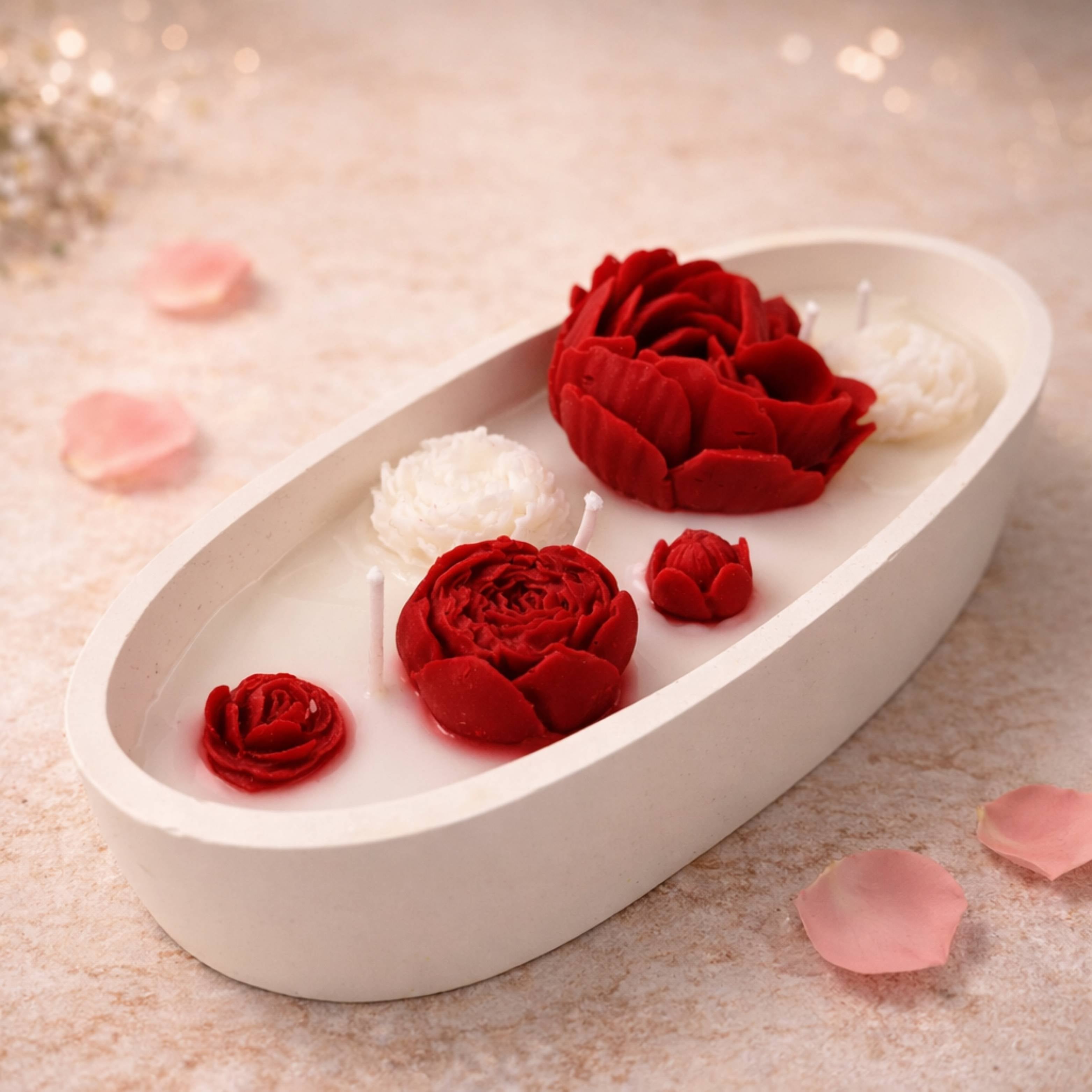 Graceful Arrangement of Crimson Candle by Suryatra