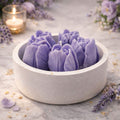 Lavender bloom captured in wax by Suryatra
