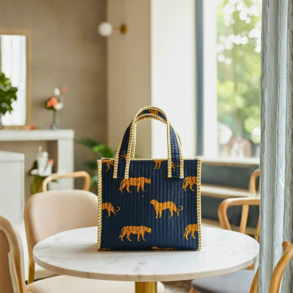 Mini Tote Bag (9*11 size) Blue Pattren by Suryatra