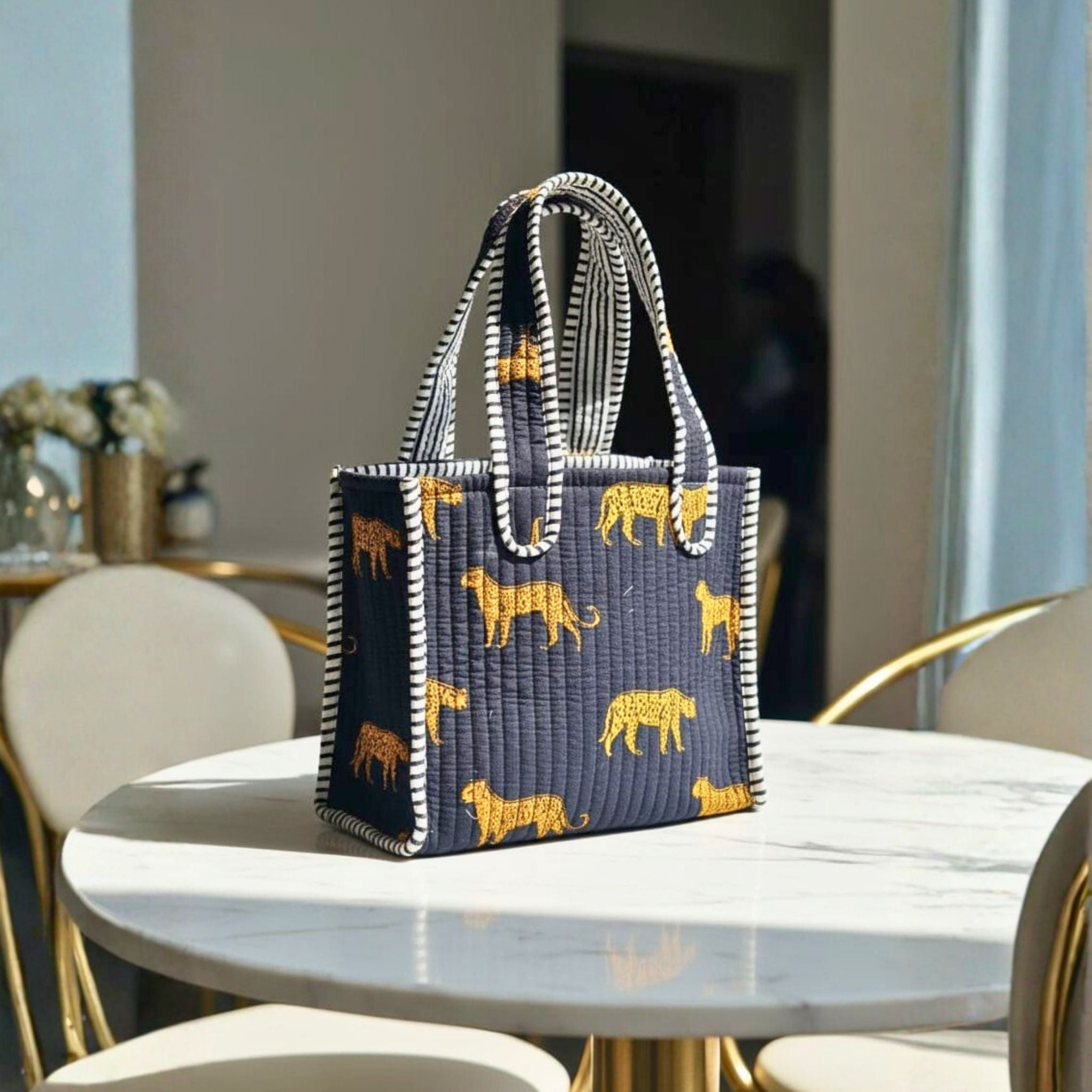 Mini Tote Bag (9*11 size) Blue Pattren by Suryatra