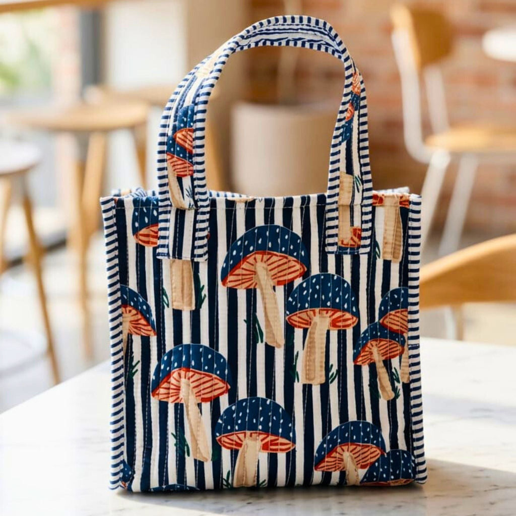 Mini Tote Bag (9*11 size) Blue Pattren by Suryatra