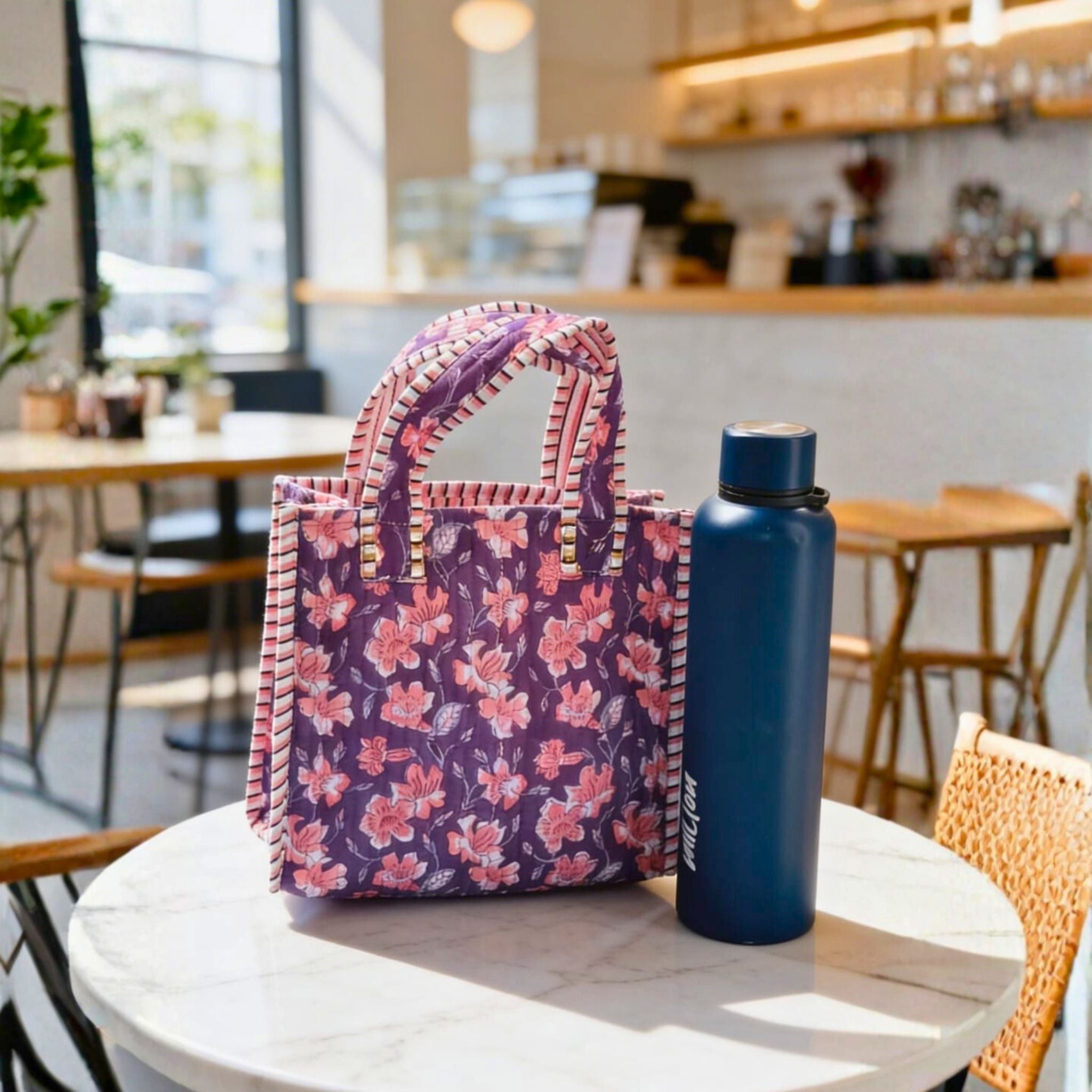 Mini Tote Bag (9*11 size) Blue Pattren by Suryatra