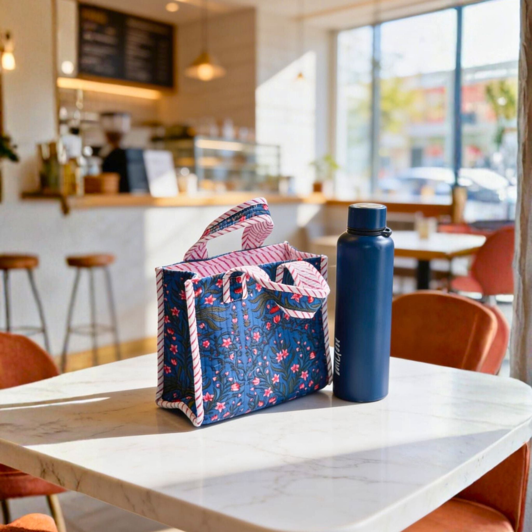 Mini Tote Bag (9*11 size) Blue Pattren by Suryatra
