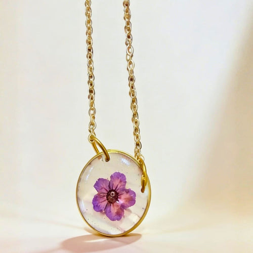 Amethyst Bloom Floral Pendant Necklace by Suryatra