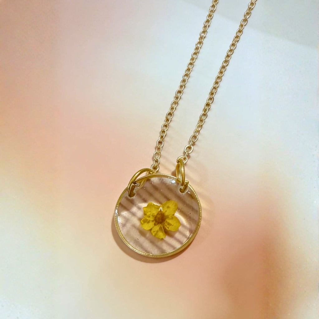 Golden Bloom Floral Pendant by Suryatra