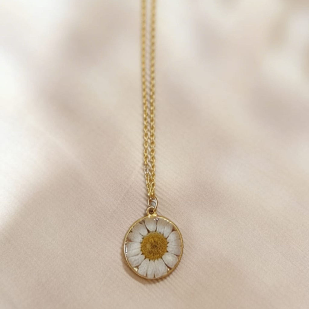 Daisy Bloom Floral Pendant Necklace by Suryatra