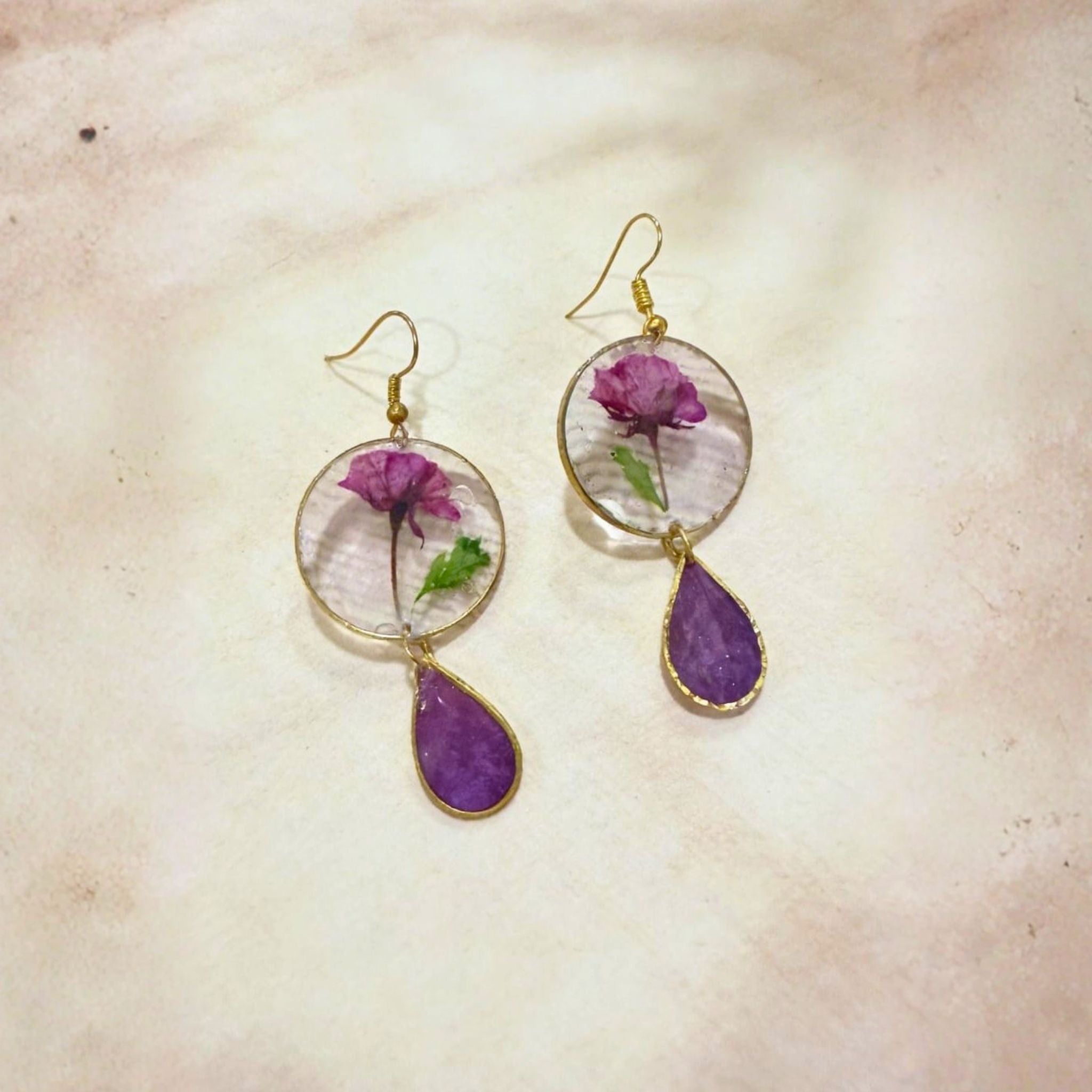 Dual Bloom Drop Earrings by Suryatra