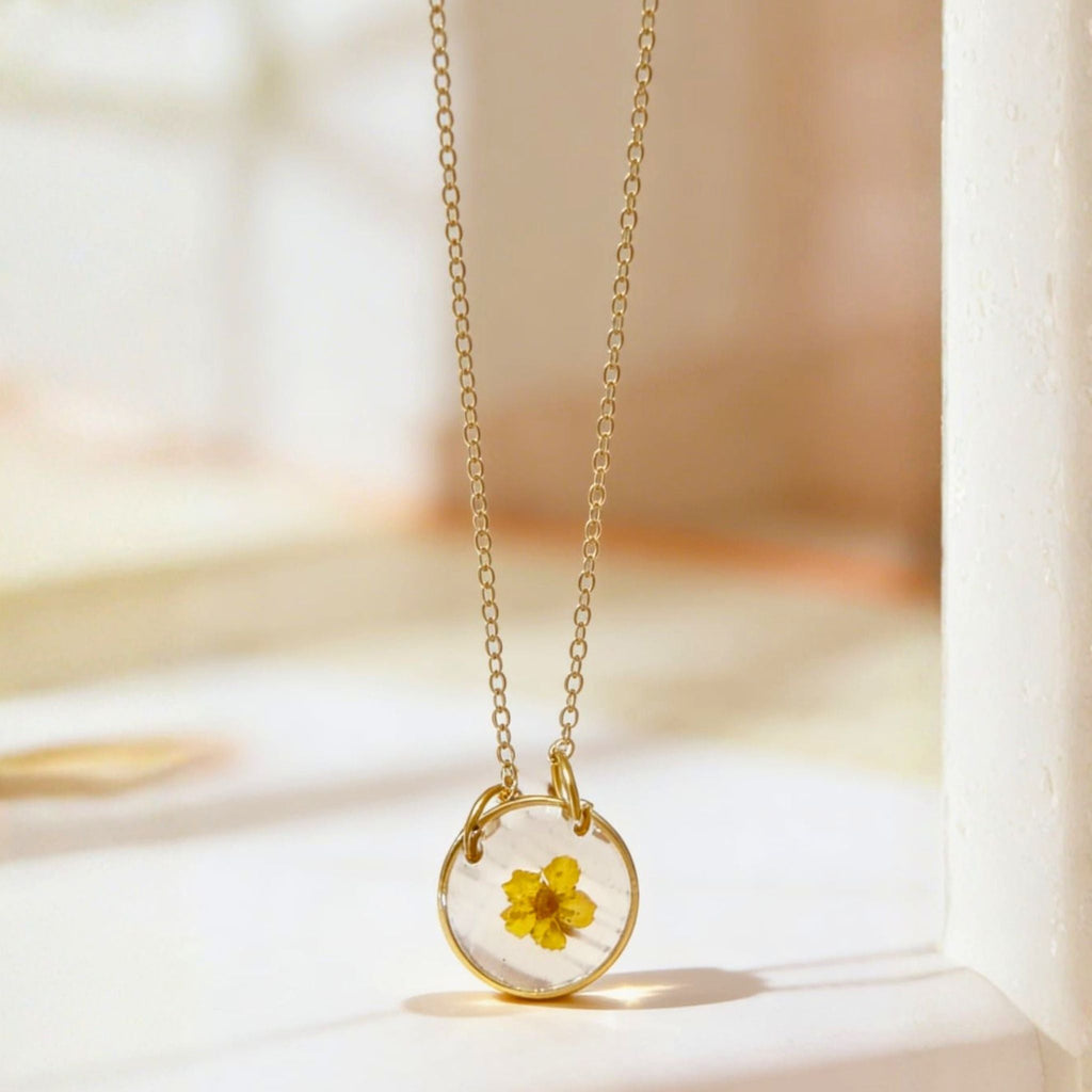 Golden Bloom Floral Pendant by Suryatra