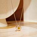 Golden Bloom Floral Pendant by Suryatra