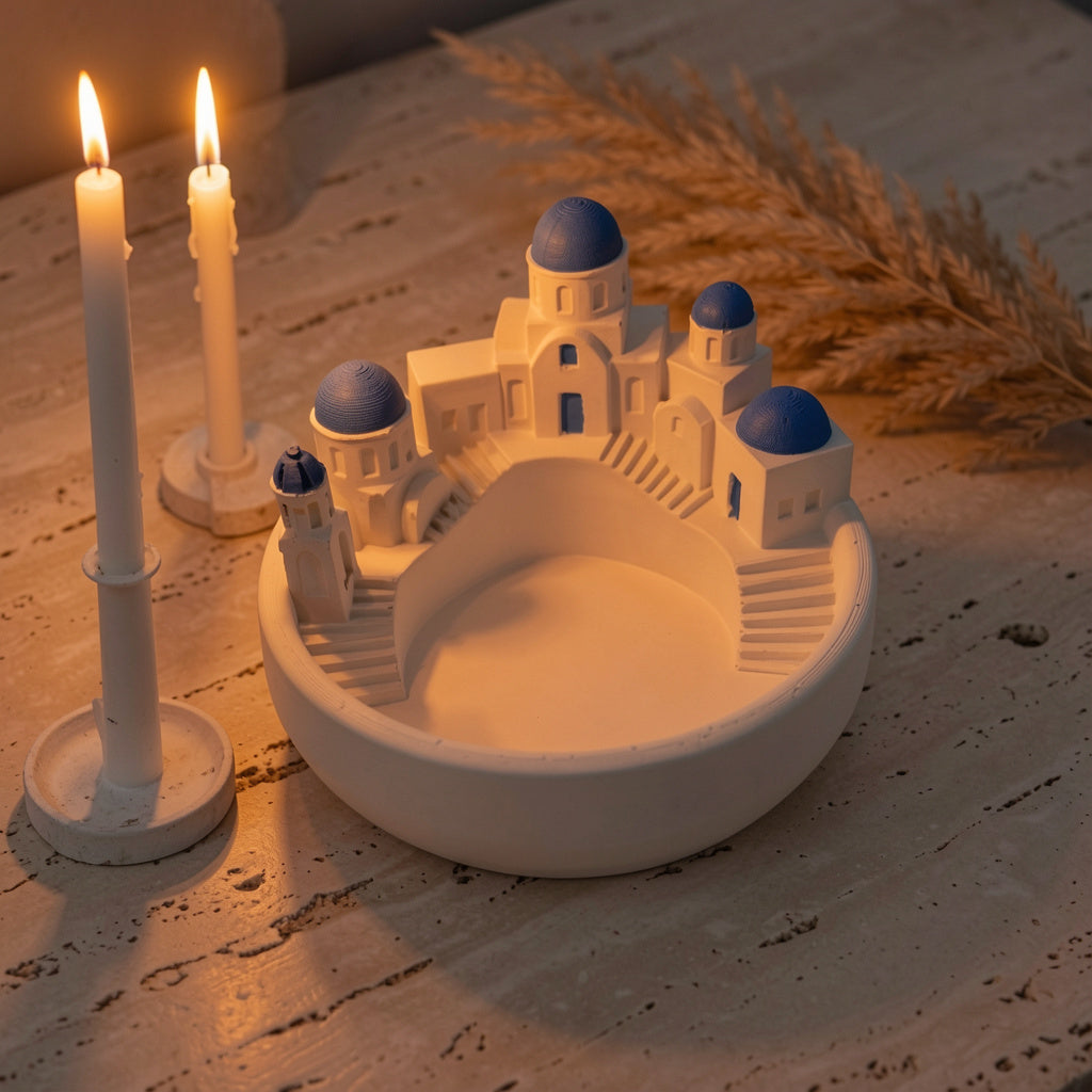 Santorini Greek Village Catchall Bowl