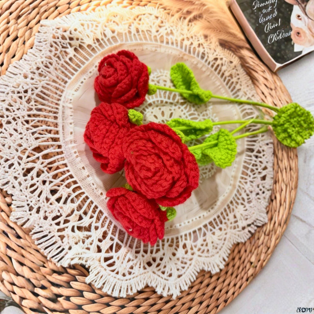Rustic Lace Red Roses by Suryatra