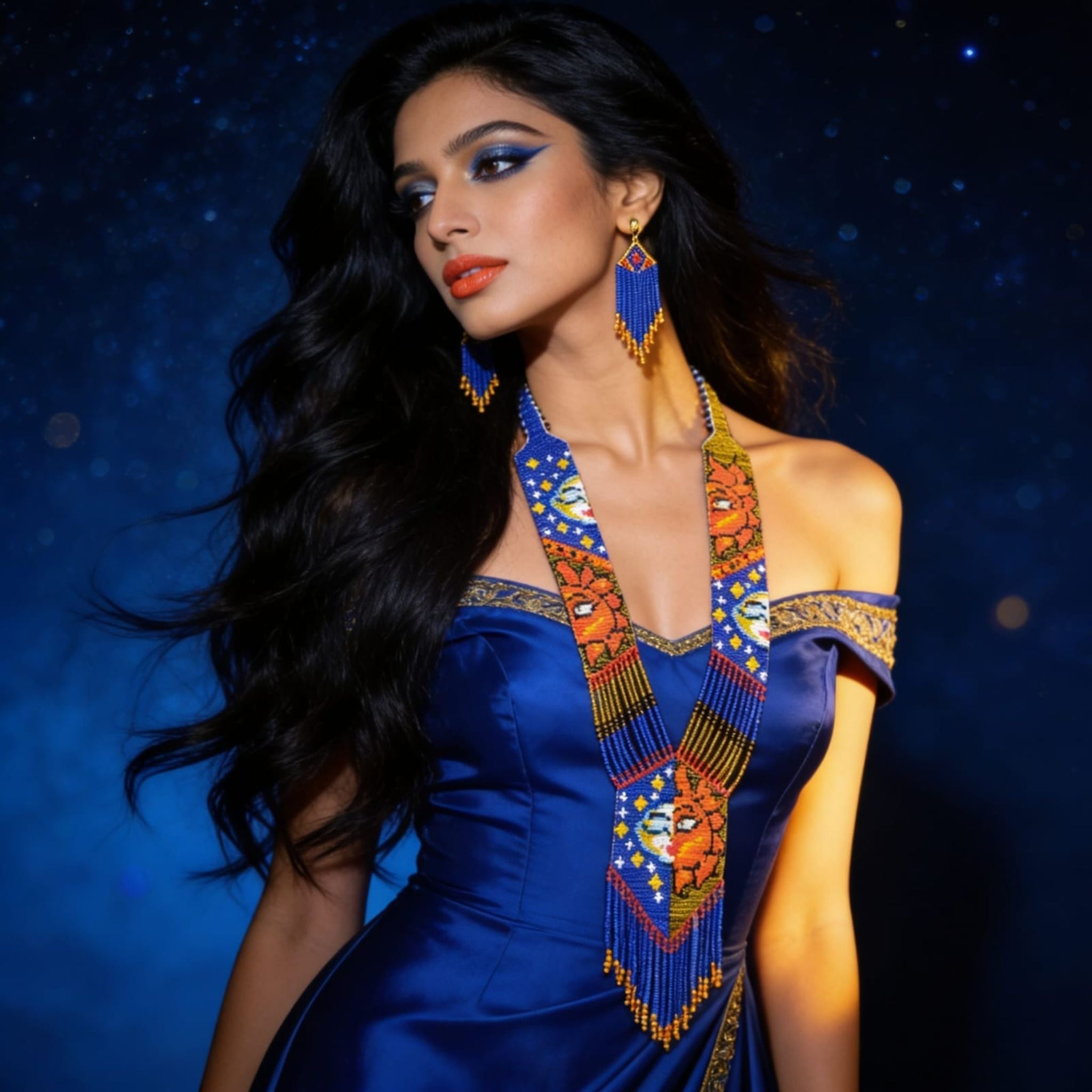 Celestial Bloom Beaded Jewelry Set By Suryatra