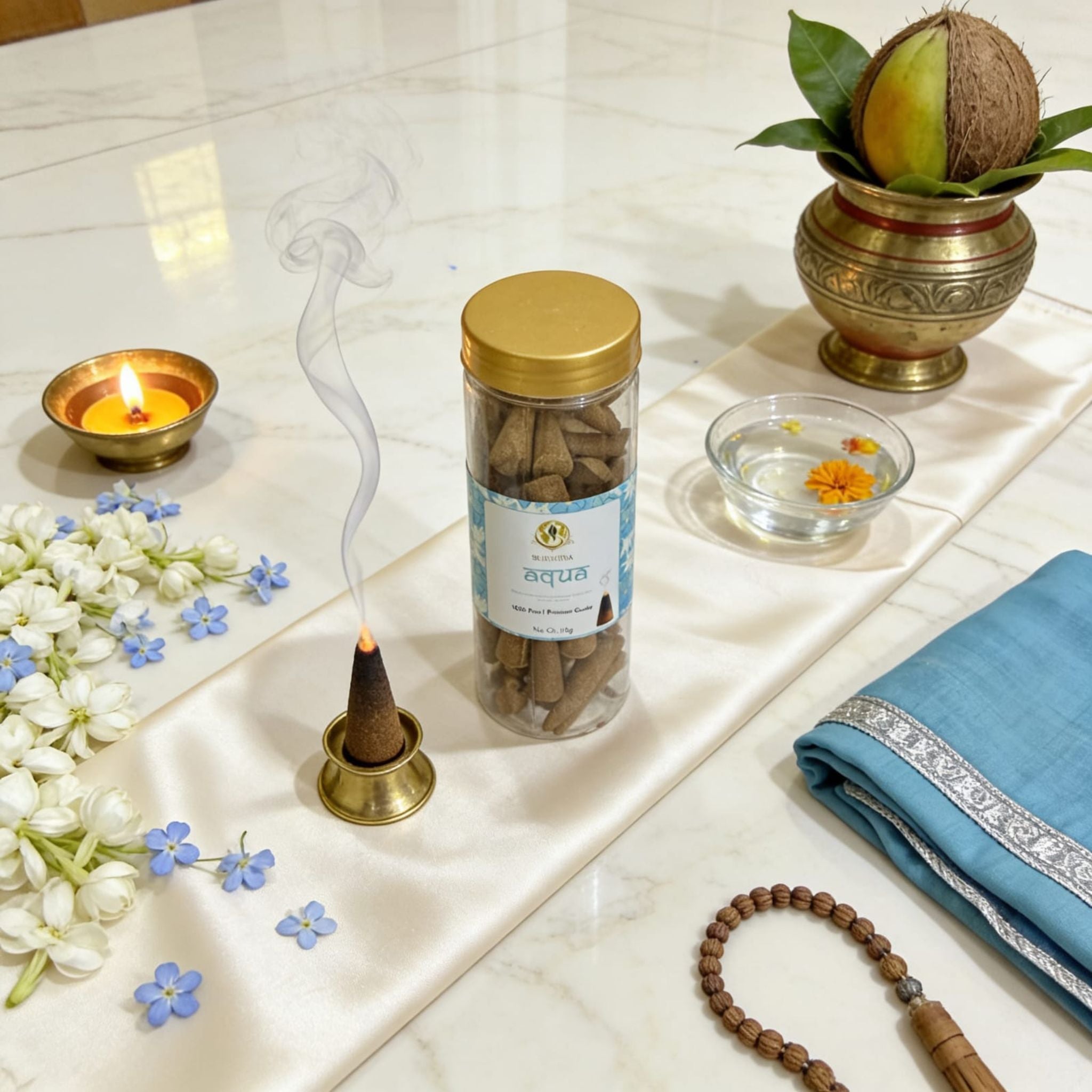 Aqua Dhoop Cones by Suryatra