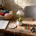 Ivory Blossom Crochet Roses by Suryatra