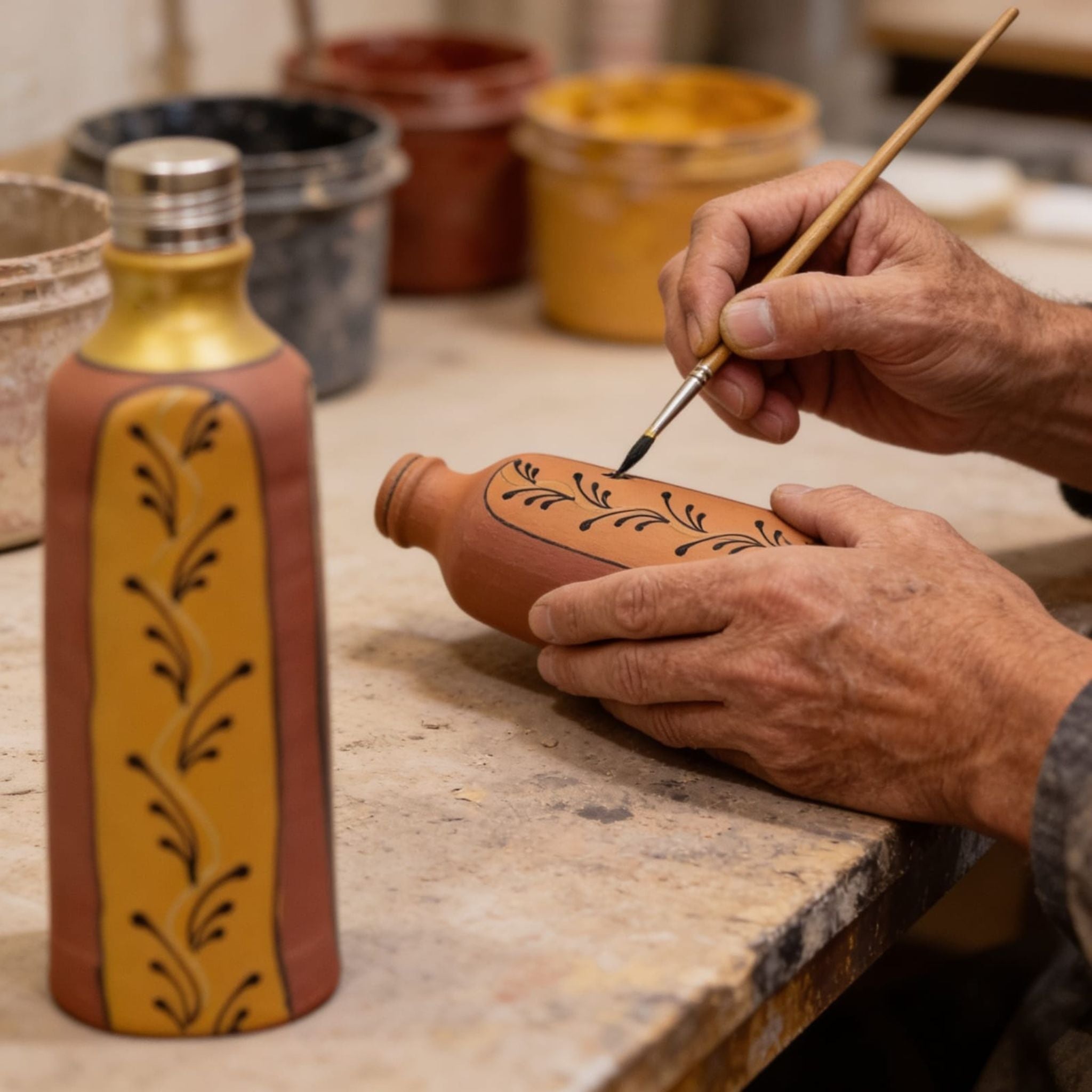 Golden Vine Artisan Bottle by Suryatra