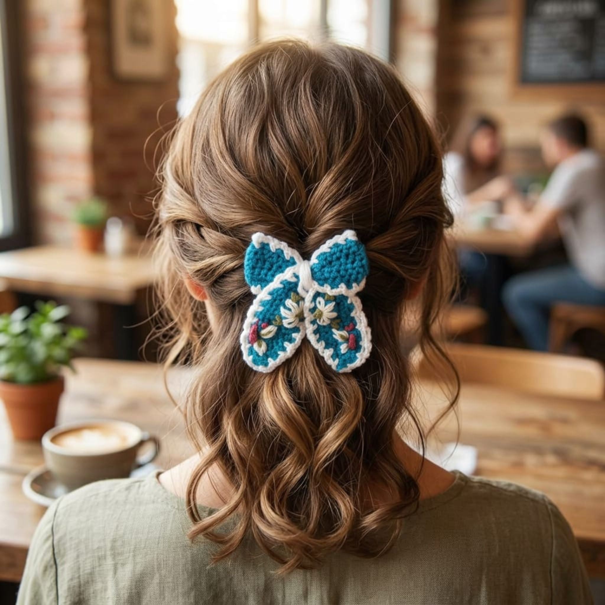 Azure Bloom Bow Hair Clip by Suryatra