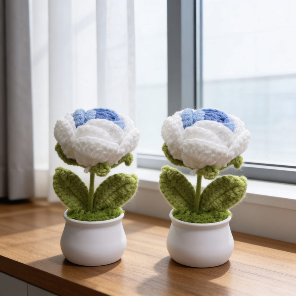 Ivory Blossom Crochet Roses by Suryatra