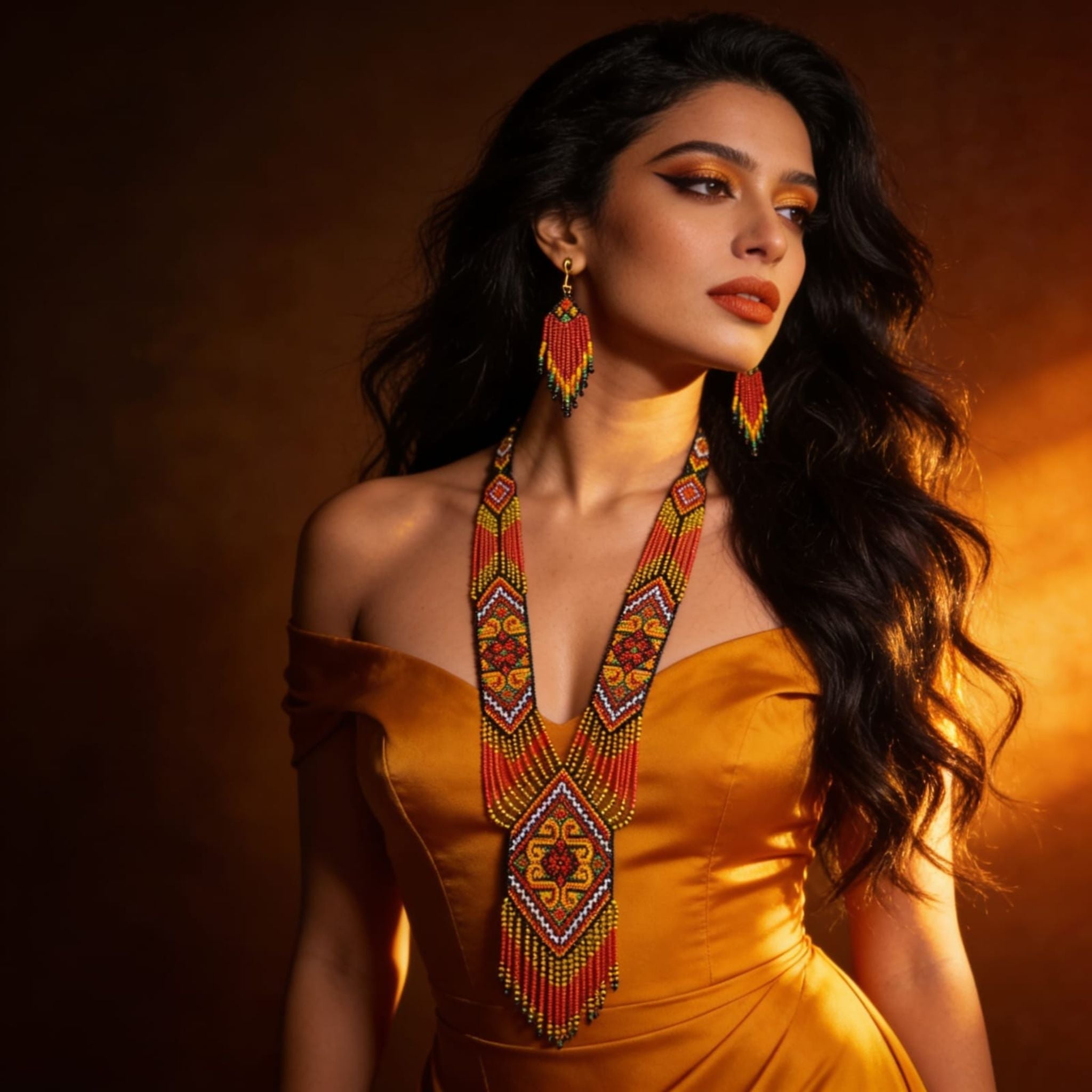 Heritage Bloom Beaded Jewelry Set By Suryatra