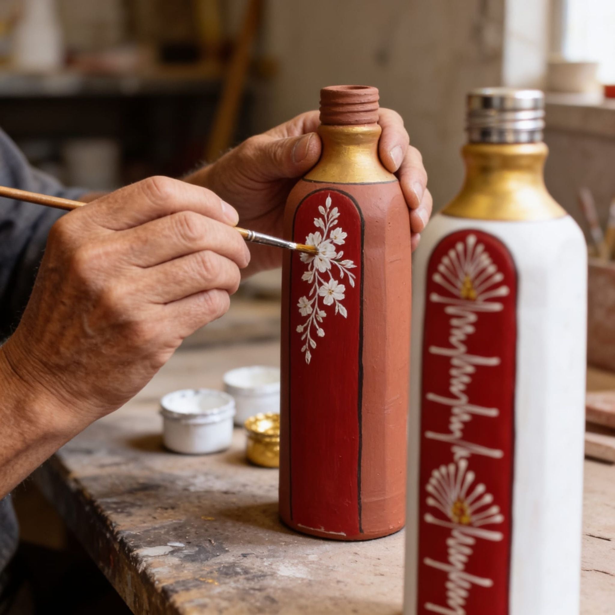 Crimson Rhythm Artisan Bottle by Suryatra