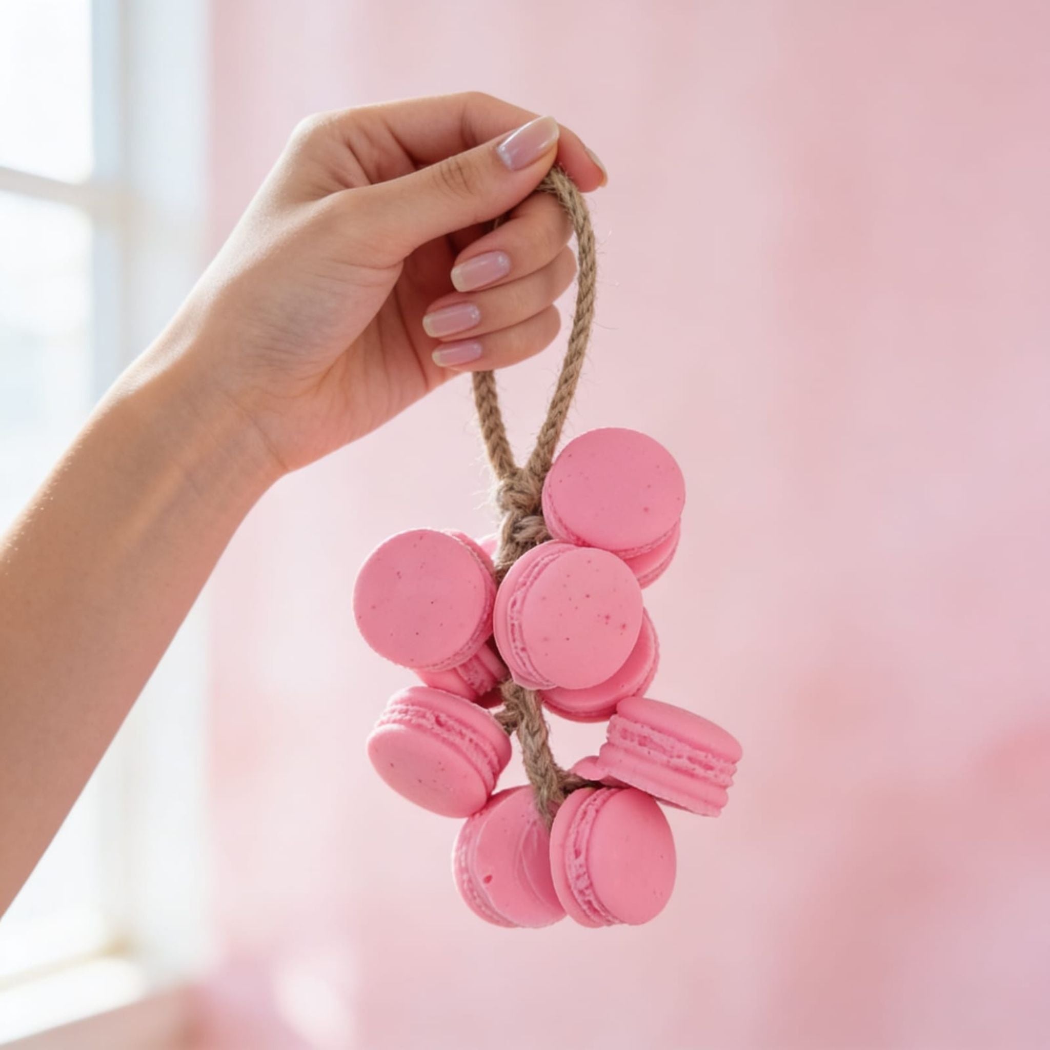 Rose Macaron Hanging Soap by Suryatra