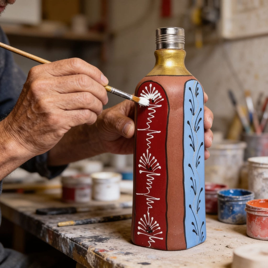Terracotta Artisan Bottle by Suryatra