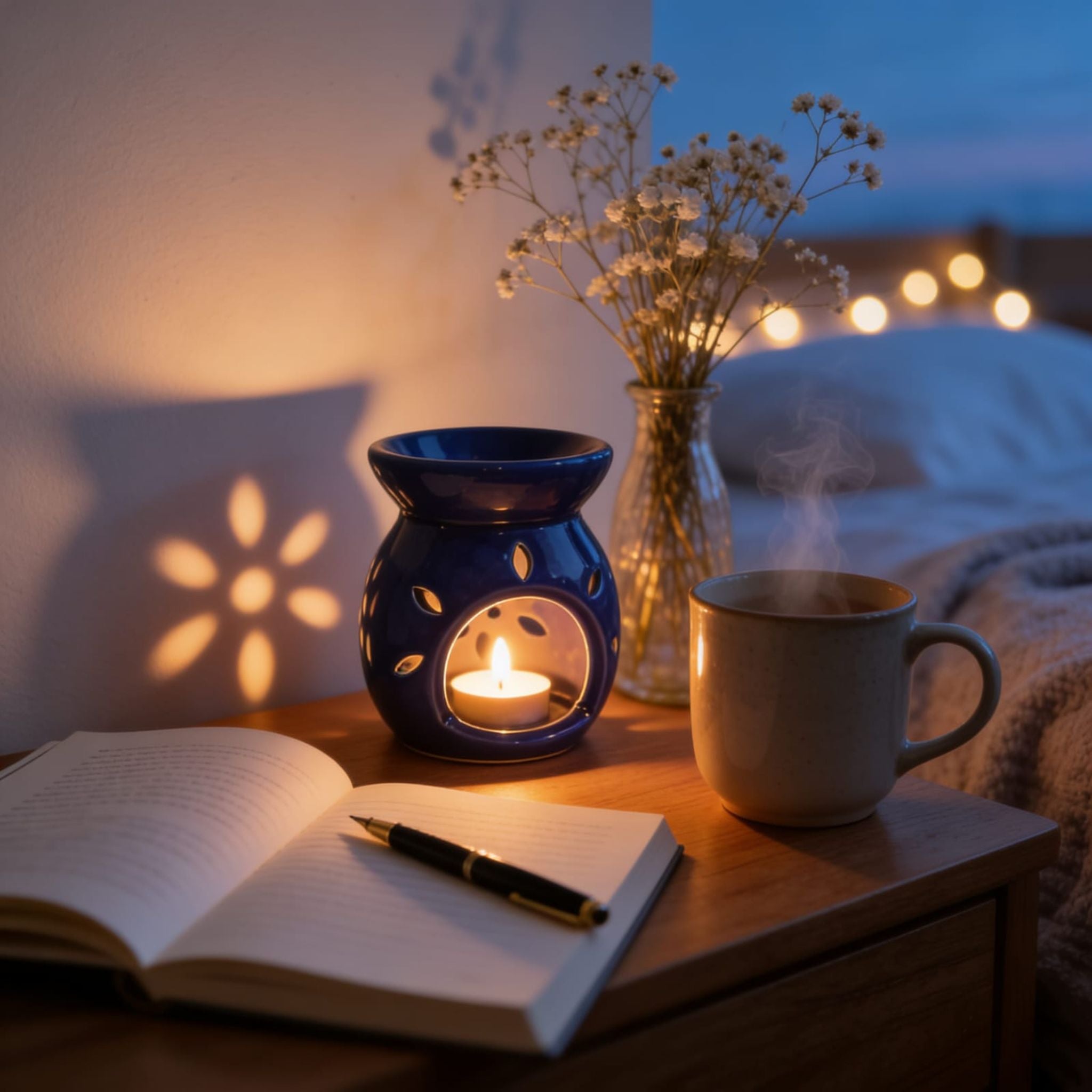 Blue Colour Ceramic Diffuser by Suryatra