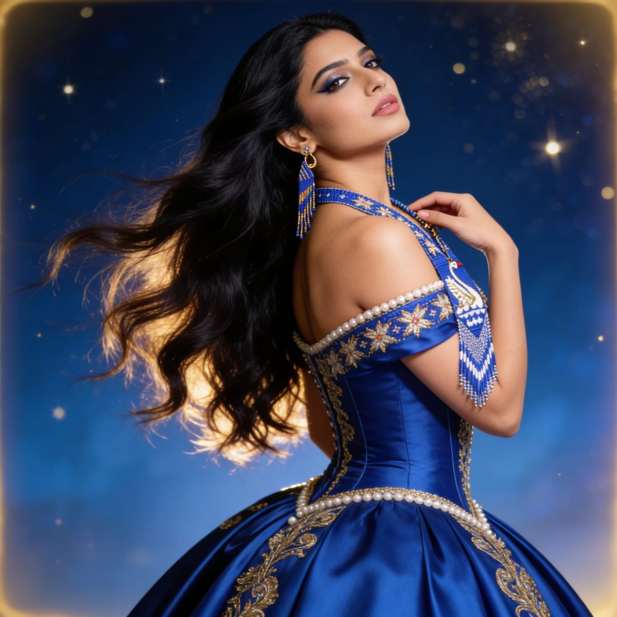 Celestial Swan Beaded Jewelry Set By Suryatra