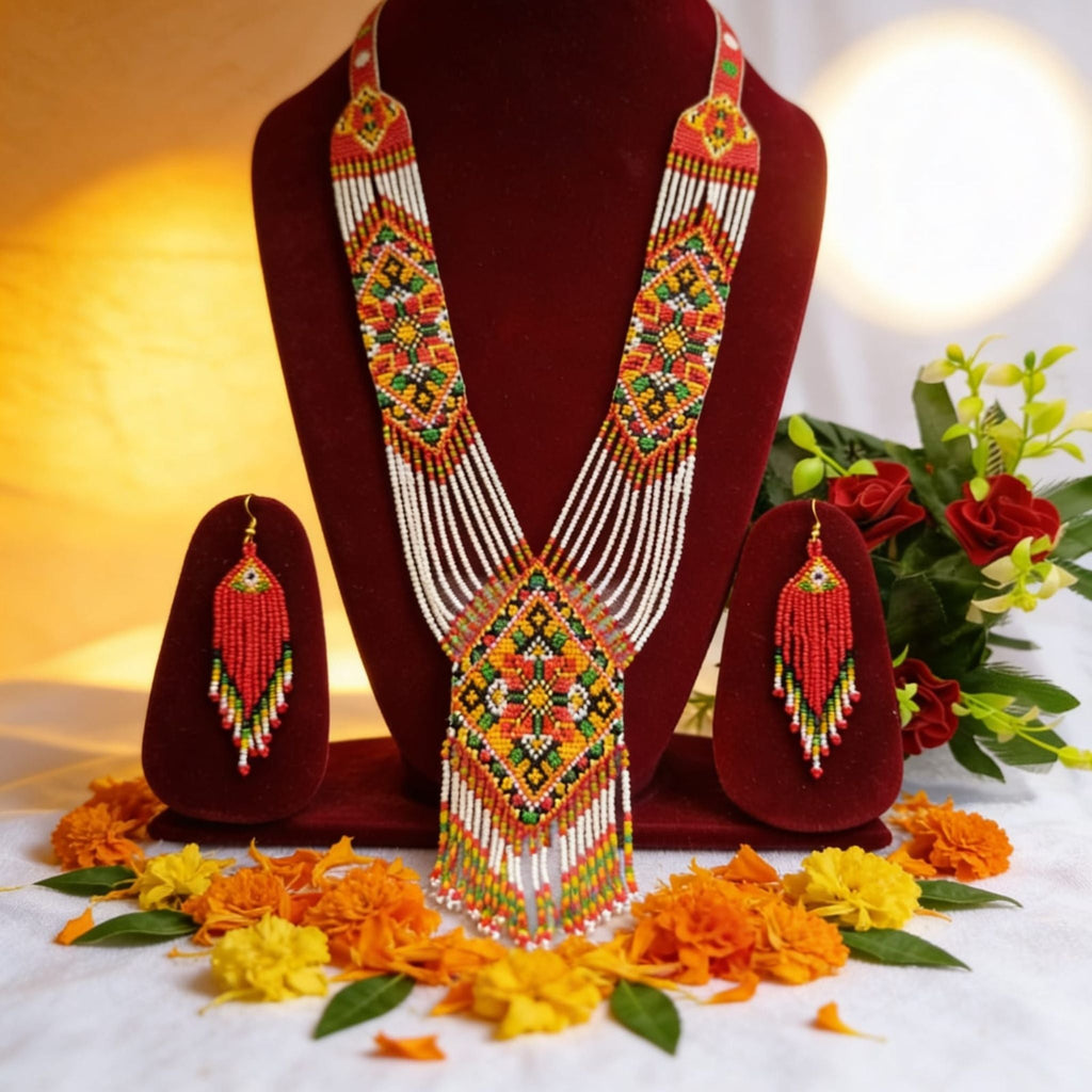 Festival Bloom Beaded Jewelry Set By Suryatra