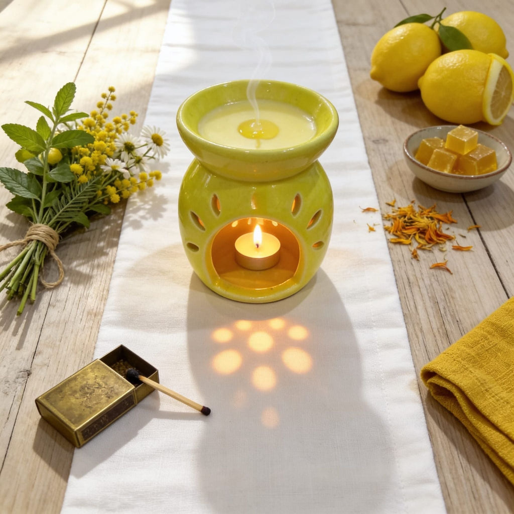 Yellow Colour Ceramic Diffuser by Suryatra