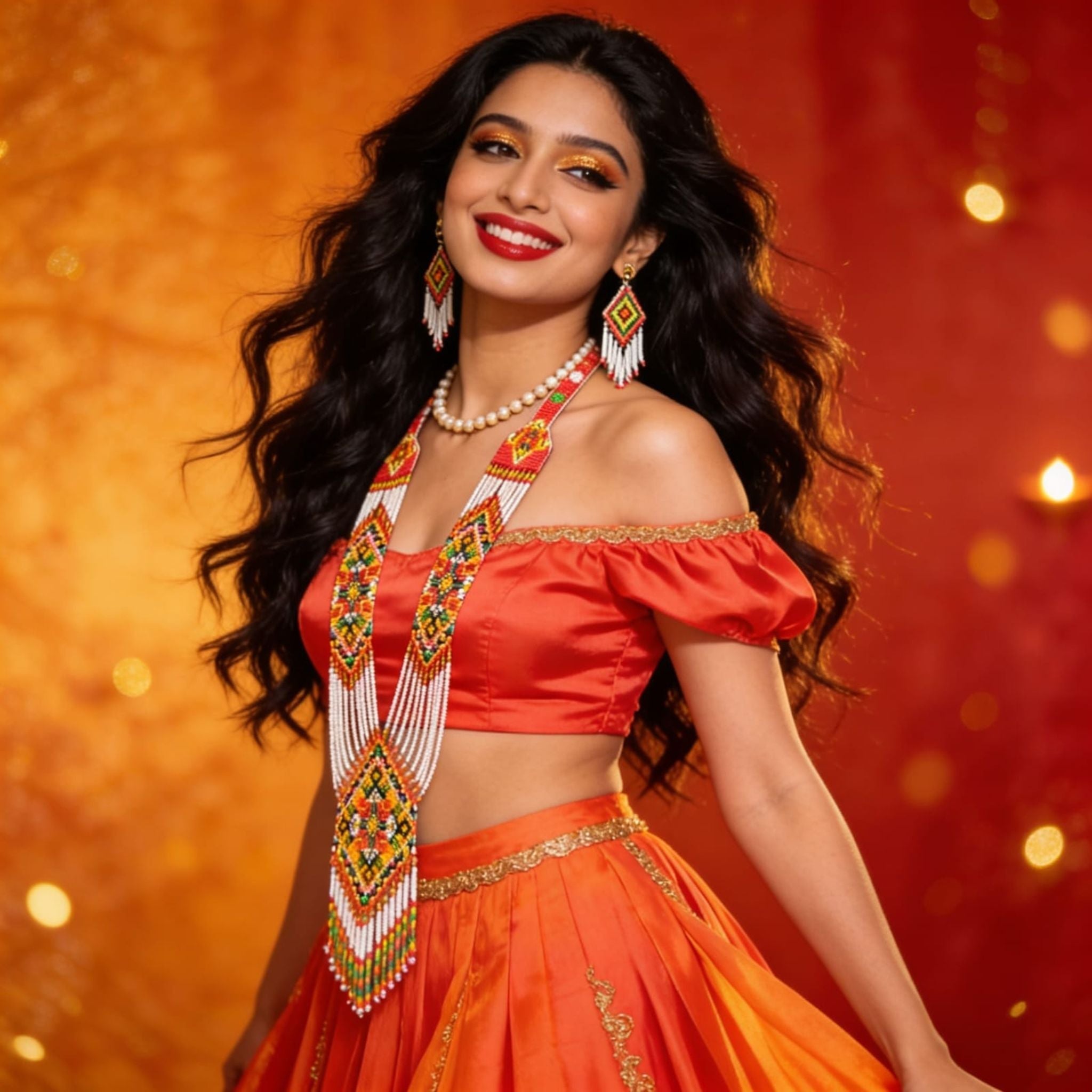 Festival Bloom Beaded Jewelry Set By Suryatra