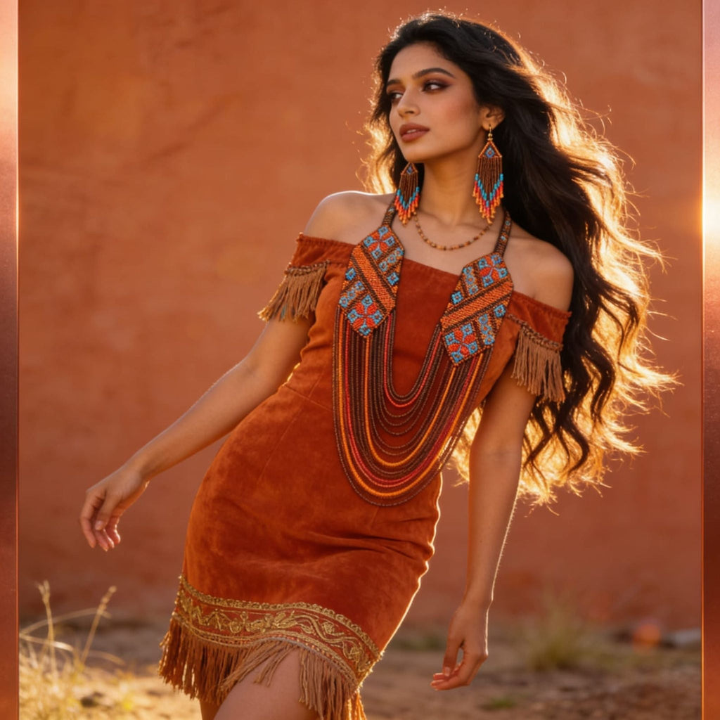 Desert Ember Beaded Jewelry Set By Suryatra