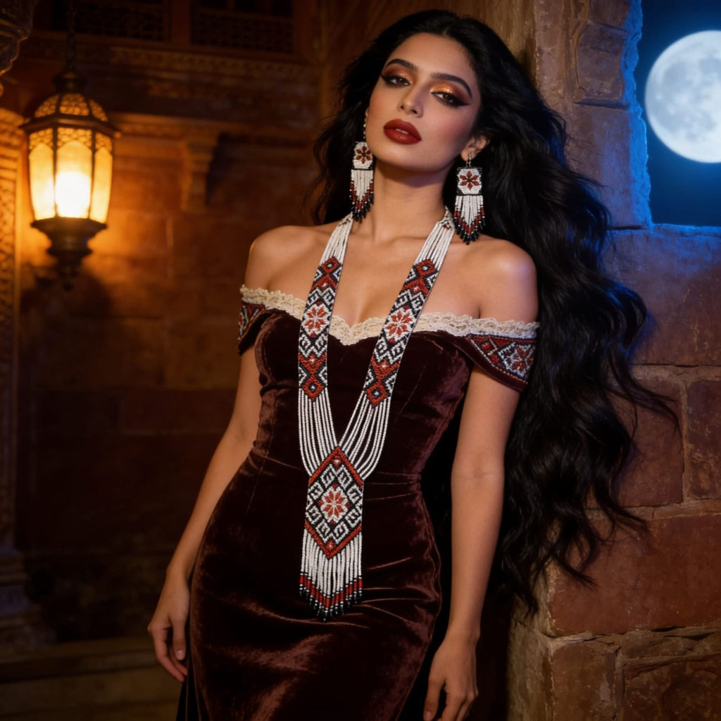 Ivory Heritage Beaded Jewelry Set By Suryatra