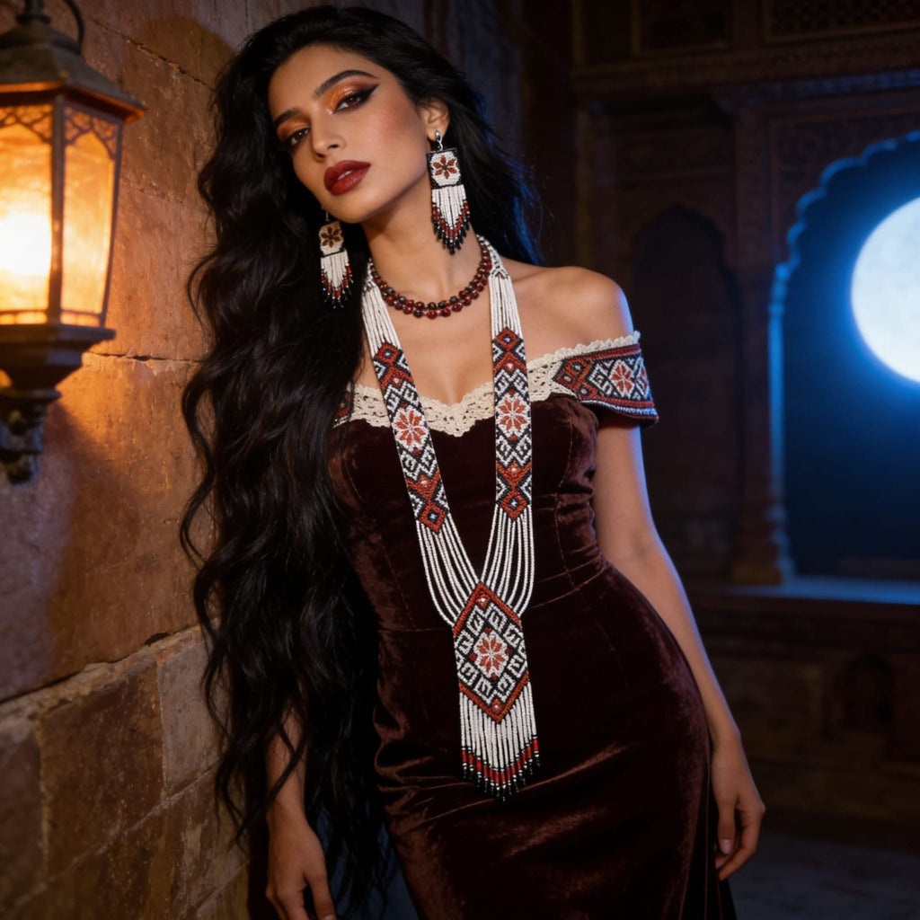 Ivory Heritage Beaded Jewelry Set By Suryatra